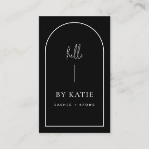 Carte De Visite Minimaliste moderne noir et blanc Arc Beauté