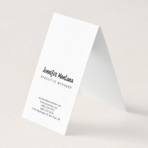 Carte De Visite Minimaliste Moderne Noir et Blanc Uni