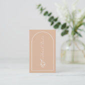 Carte De Visite Minimaliste Moderne Pink Blush Arch Florist Code Q (Debout devant)