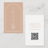 Carte De Visite Minimaliste Moderne Pink Blush Arch Florist Code Q (Devant / Derrière)