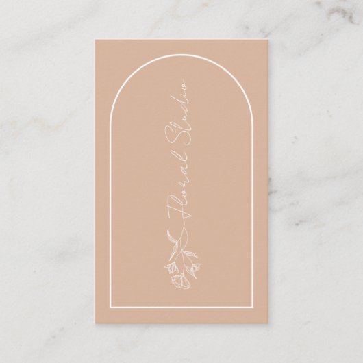 Carte De Visite Minimaliste Moderne Pink Blush Arch Florist Code Q (Devant)