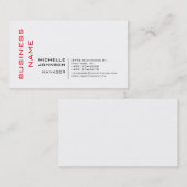 Carte De Visite Minimaliste moderne professionnel (Devant / Derrière)