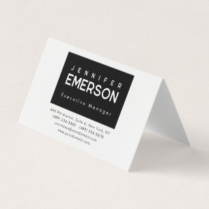 Carte De Visite Minimaliste moderne professionnel plain noir blanc