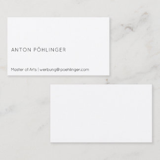 Carte De Visite Minimaliste Moderne Propre Typographie sur Deux Li