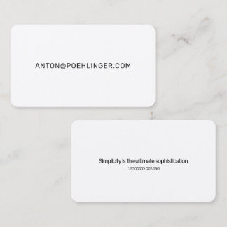 Carte De Visite Minimaliste Moderne Propre Typographie sur Deux Li