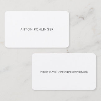 Carte De Visite Minimaliste Moderne Propre Typographie sur Deux Li