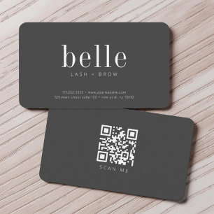Carte De Visite Minimaliste moderne QR Code Scan Me Lash et Brow