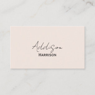 Carte de visite minimaliste moderne rose blush F