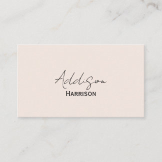 Carte de visite minimaliste moderne rose blush | F