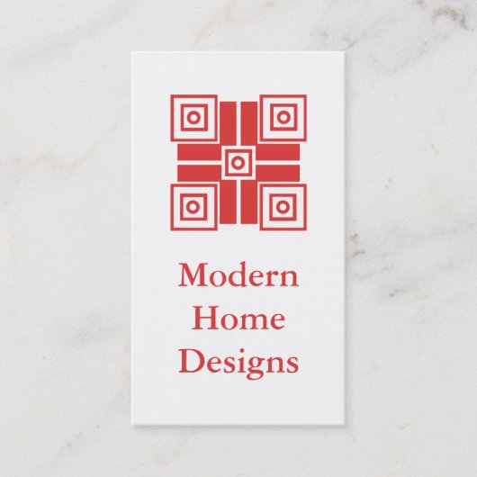 Carte de visite minimaliste moderne, rouge (Devant)