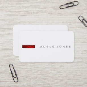 Carte de visite minimaliste moderne rouge blanc
