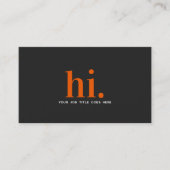 Carte de visite minimaliste moderne « Salut » (Devant)