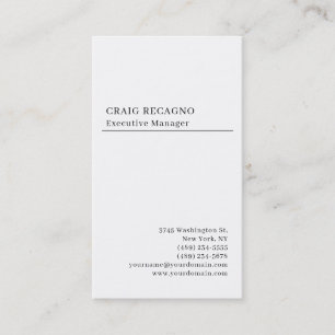 Carte De Visite Minimaliste Moderne Simple Branché Noir Blanc