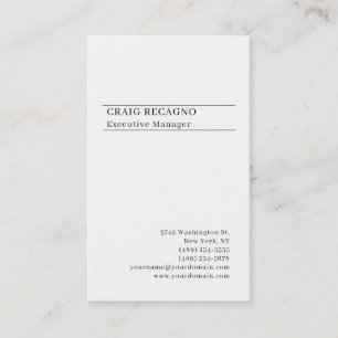 Carte De Visite Minimaliste Moderne Simple Branché Noir Blanc