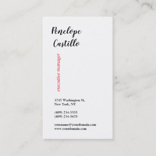 Carte De Visite Minimaliste Moderne Simple Plain Manuscrit