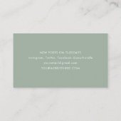 Carte De Visite Minimaliste Moderne Simple Sage Green (Dos)