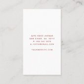 Carte De Visite Minimaliste Moderne Terracotta Arch Beauté (Dos)