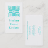 Carte de visite minimaliste moderne, Turquoise (Devant / Derrière)
