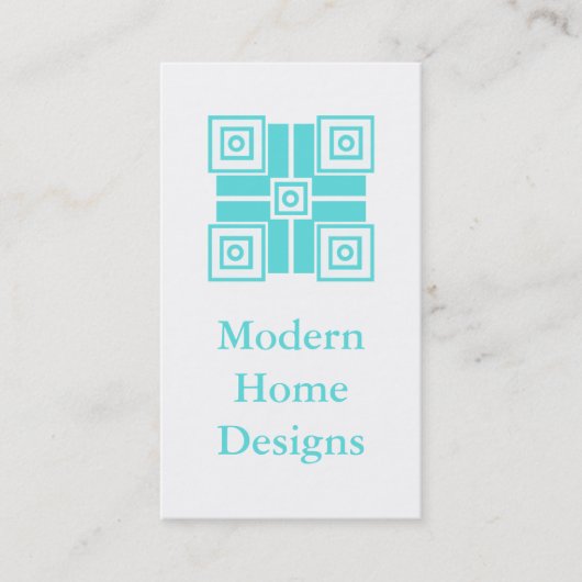 Carte de visite minimaliste moderne, Turquoise (Devant)