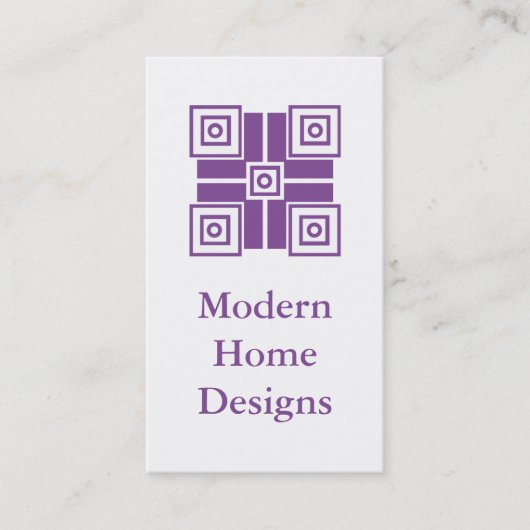 Carte de visite minimaliste moderne, violet (Devant)