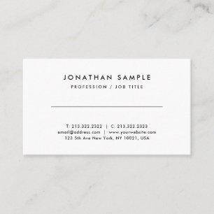Carte De Visite Minimaliste moderne Votre Modèle de texte personna