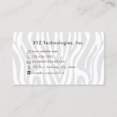 Carte de visite minimaliste moderne Zebra Stripe (Dos)