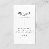 Carte De Visite Minimaliste Monogramme Luxueux (Dos)
