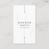 Carte De Visite Minimaliste Monogramme Luxueux (Devant)