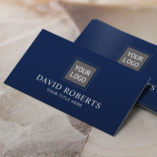Carte De Visite Minimaliste Navy Blue Professional Ajouter votre l