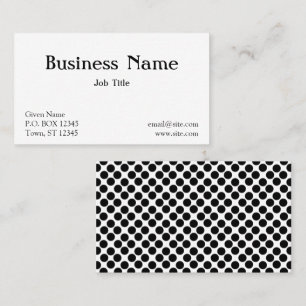 Carte De Visite Minimaliste Noir à pois