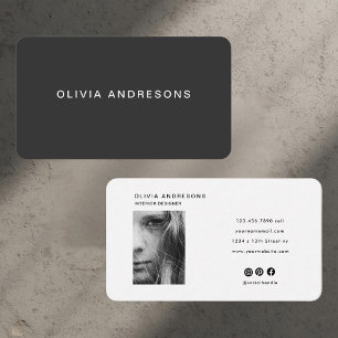 Carte De Visite Minimaliste noir & blanc moderne professionnel