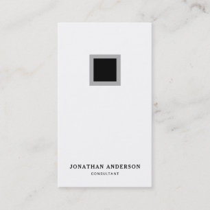 Carte De Visite Minimaliste Noir & Blanc Simple Vertical
