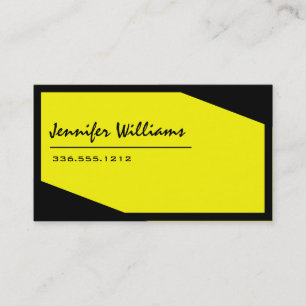 Carte de visite minimaliste noir et jaune simple