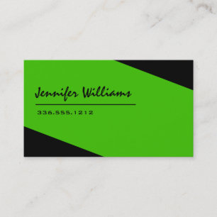 Carte de visite minimaliste noir et vert simple