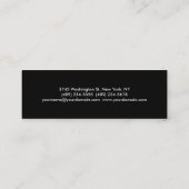 Carte de visite minimaliste noir maigre (Dos)