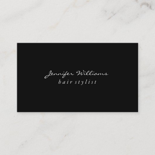 Carte De Visite Minimaliste Noir Uni (Devant)