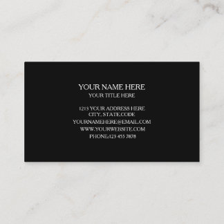 Carte de visite minimaliste noire professionnelle