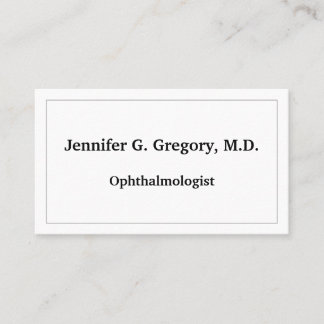 Carte de visite minimaliste ophtalmologiste