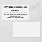 Carte de visite minimaliste orthodontiste (Devant / Derrière)