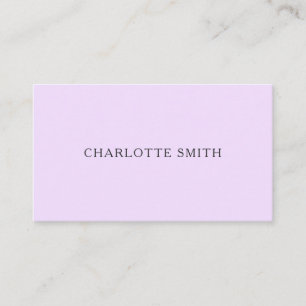 Carte de visite minimaliste pastel violet et rose