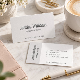 Carte De Visite Minimaliste Personnalisable Professionnel Gris