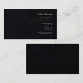 Carte De Visite Minimaliste Plain Premium Noir moderne (Devant / Derrière)