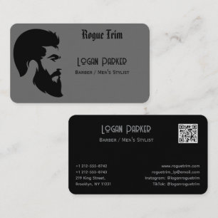 Carte de visite minimaliste pour barbier homme chi