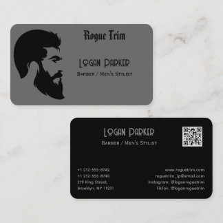 Carte de visite minimaliste pour barbier homme chi