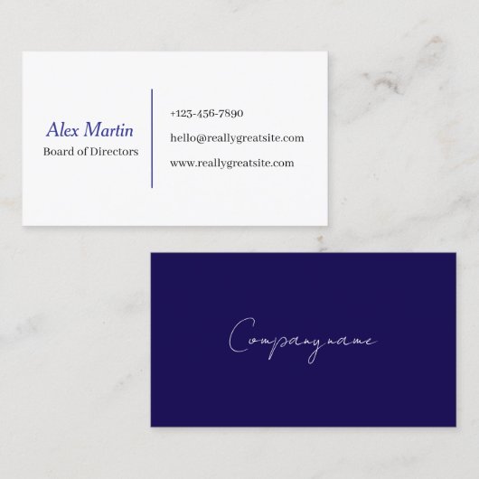 Carte de visite minimaliste pour professionnels (Devant / Derrière)