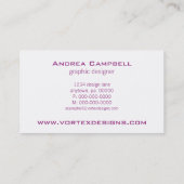 Carte de visite minimaliste, pourpre (Dos)