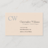 Carte de visite minimaliste professionnel beige (Dos)