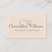 Carte de visite minimaliste professionnel beige (Devant)