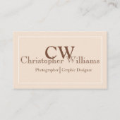 Carte de visite minimaliste professionnel beige (Devant)