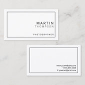 Carte De Visite Minimaliste Professionnel Blanc (Devant / Derrière)